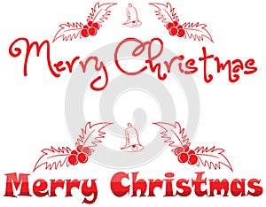 Merry Christmas text. Creative graphic message for a happ