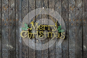 Merry Christmas text design on the Wooden Wall