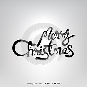 Merry Christmas text on gray background