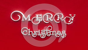 Merry Christmas text inscription, winter season holiday concept, glitter sparkle xmas decorative animated lettering