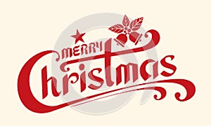 Merry Christmas text, Lettering design card template, Handwriting Alphabets. Hand Drawn Fonts.