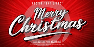 Merry Christmas text, pop art style editable text effect