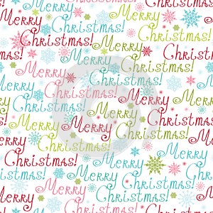 Merry Christmas Text Seamless Pattern Background