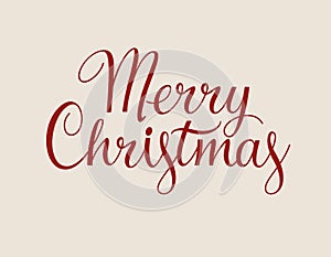 Merry christmas text. Vector illustration. Calligraphic letterin