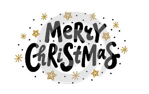 Merry Christmas text. Vector illustration. Unique xmas design element