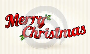 Merry Christmas text worked out to details. Vector art.