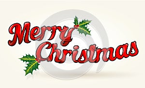 Merry Christmas text worked out to details. Vector art.