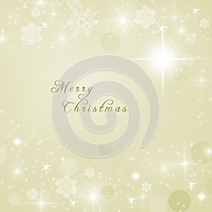 Merry Christmas text written on gold Christmas sparkly bright background. Christmas card