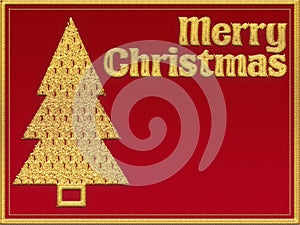 Merry Christmas textile greeting card