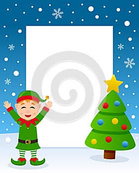 Merry Christmas Tree Frame - Green Elf