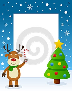 Merry Christmas Tree Frame - Reindeer