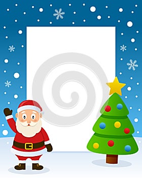 Merry Christmas Tree Frame - Santa Claus