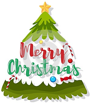 Merry christmas tree icon