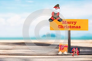 Merry Christmas on tropical beach