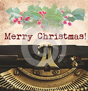 Merry Christmas typewriter