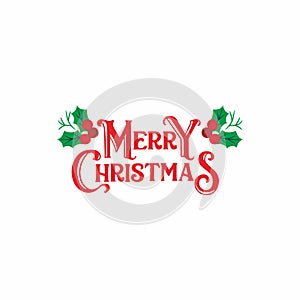 Merry christmas Typography lettering design text