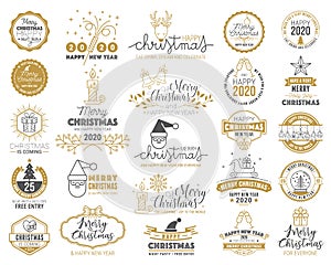 Merry Christmas typography set photo