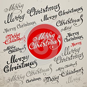 Merry Christmas Vector Calligraphic Lettering