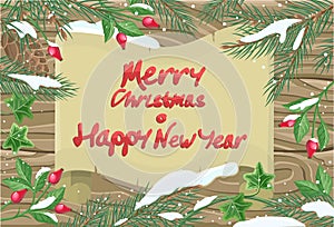Merry Christmas Vector Concept in Flat design photo