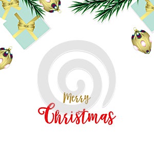 Merry Christmas vector illustration on white