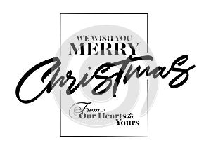 Merry Christmas Vector Inscription. Greeting Card.