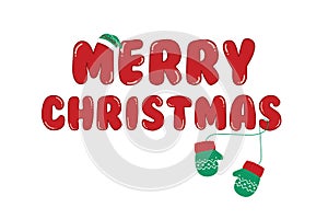 Merry Christmas vector lettering