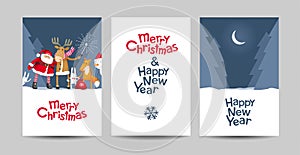 Merry Christmas vector lettering design template
