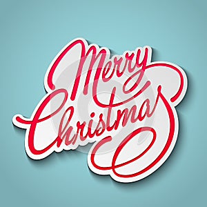 Merry Christmas Vector Lettering. Retro design