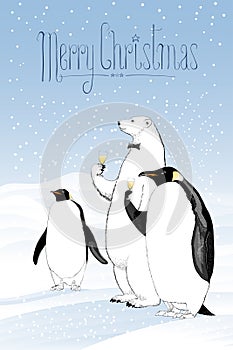 Merry Christmas vector seasonal greeting card