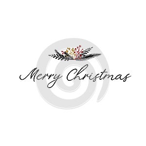 Merry Christmas vector text Calligrapy. Lettering design card. Creative typography for Holiday Greeting Gift Poster. photo