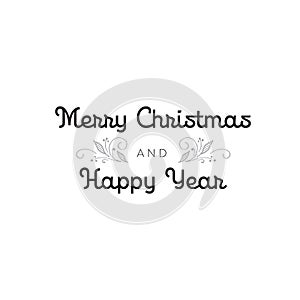 Merry Christmas vector text Calligraphic Lettering design card template. Creative typography for Holiday Greeting Gift Poster.