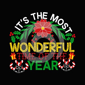 Merry Christmas vector Typographic t-shirt design.