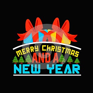 Merry Christmas vector Typographic t-shirt design.