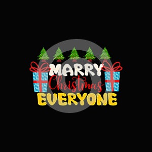 Merry Christmas vector Typographic t-shirt design.