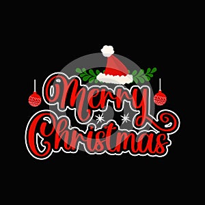 Merry Christmas vector Typographic t-shirt design.