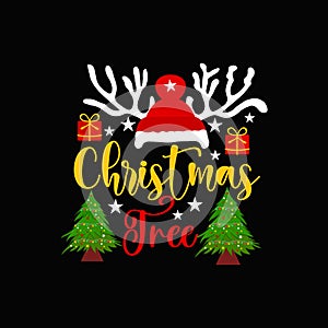 Merry Christmas vector Typographic t-shirt design.