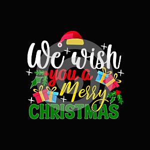 Merry Christmas vector Typographic t-shirt design.