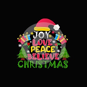 Merry Christmas vector Typographic t-shirt design.