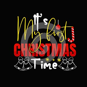 Merry Christmas vector Typographic t-shirt design.