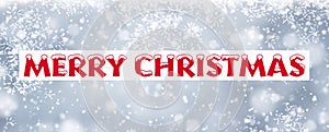 Merry Christmas - White snowflake greetings text Christmas banner