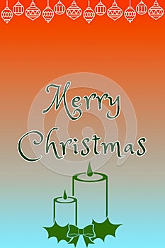Merry Christmas wishes greeting card abstract background with colorful candles, graphic design illustration wallpaper
