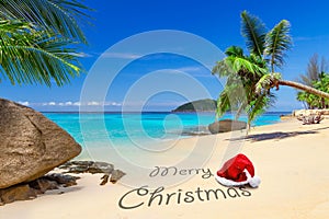 Merry Christmas wishes from the tropical beach