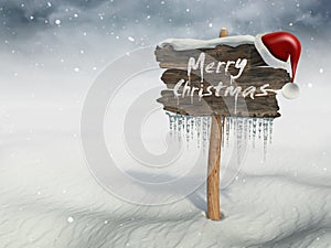 Merry Christmas wood sign