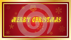 Merry Christmas Yellow Holiday Type on red background