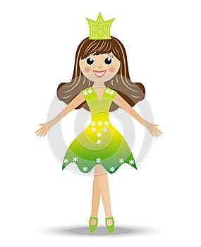 Merry girl in suit princess