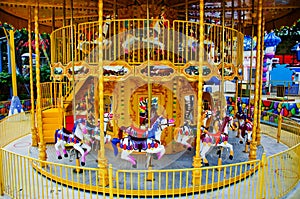 Merry Go Round in Empty Theme Park