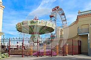 Merry-go-round spinning and Vienna Prater