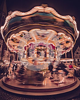 the merry go round is an unusual place in europe that has a lot of carousel