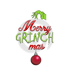 Merry Grinche mas - Calligraphy phrase for Christmas. photo