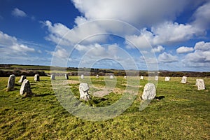 Merry Maidens Neolithic Stone Circle Cornwall England